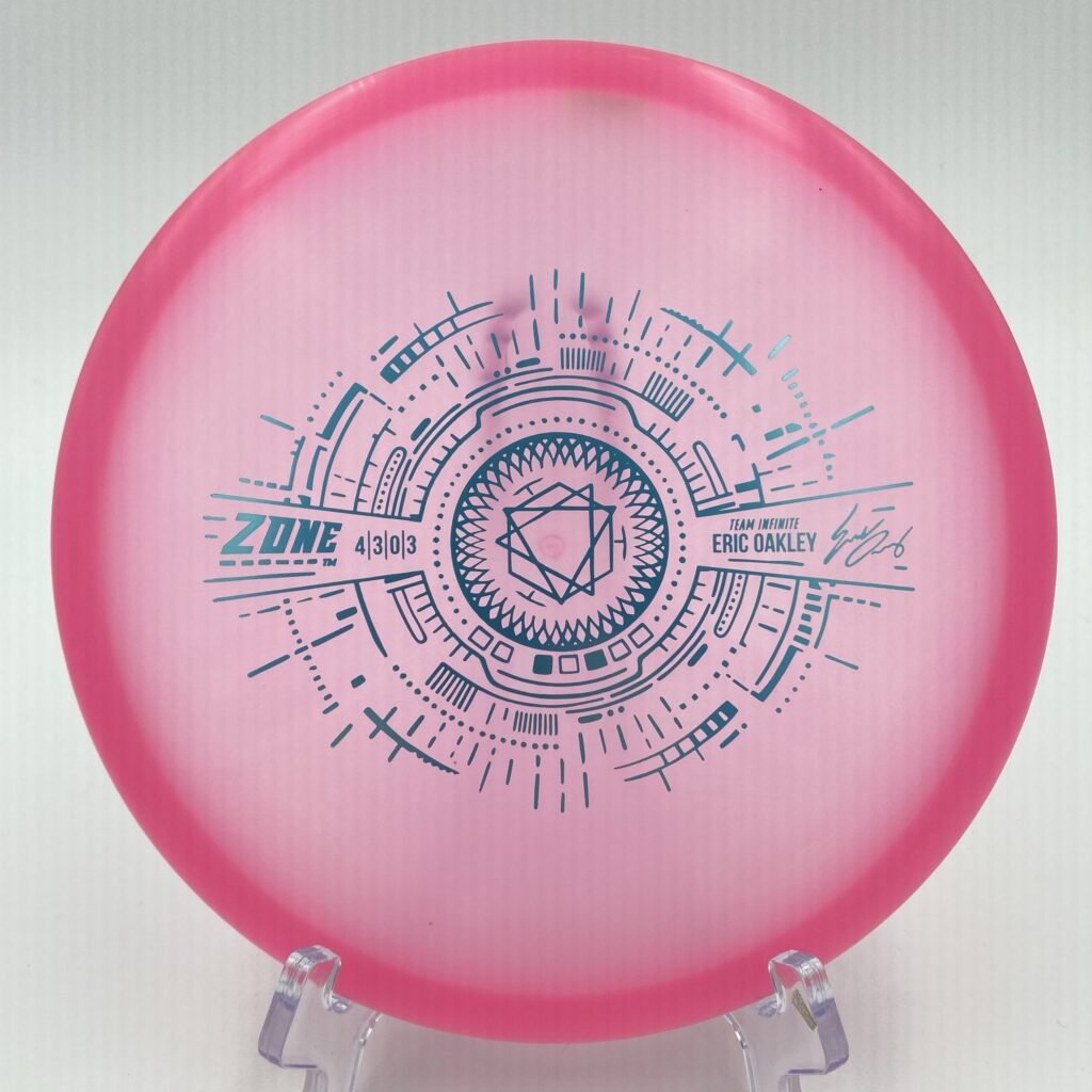 Top view of orange Discraft Zone in Z Glo plastic - Eric Oakley Signature Limited Edition.