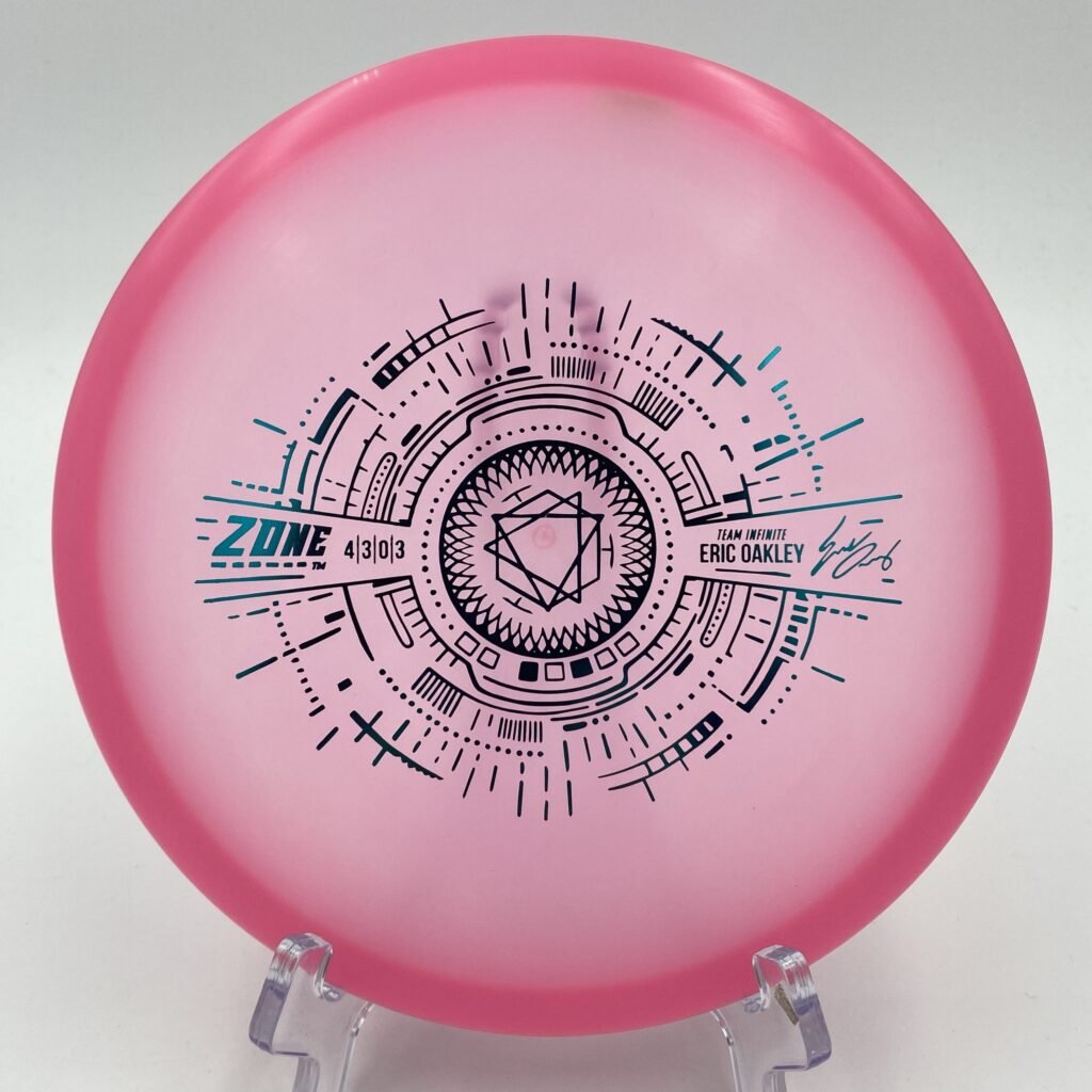 Top view of vibrant orange Discraft Z Glo Zone in Z Glo plastic Eric Oakley Signature Limited Edition.