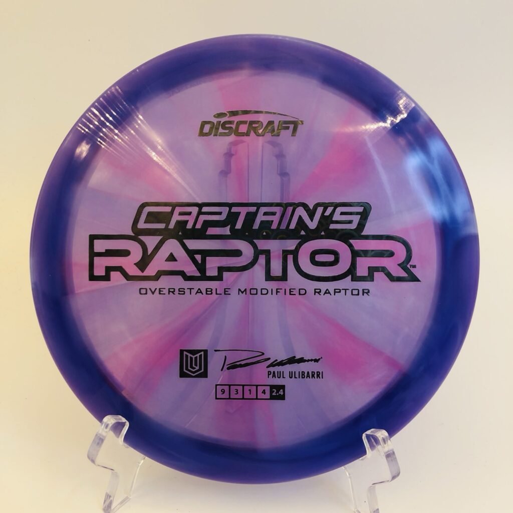 Translucent Z Swirl Discraft Captain's Raptor in 170-172g for Paul Ulibarri 2025 edition.