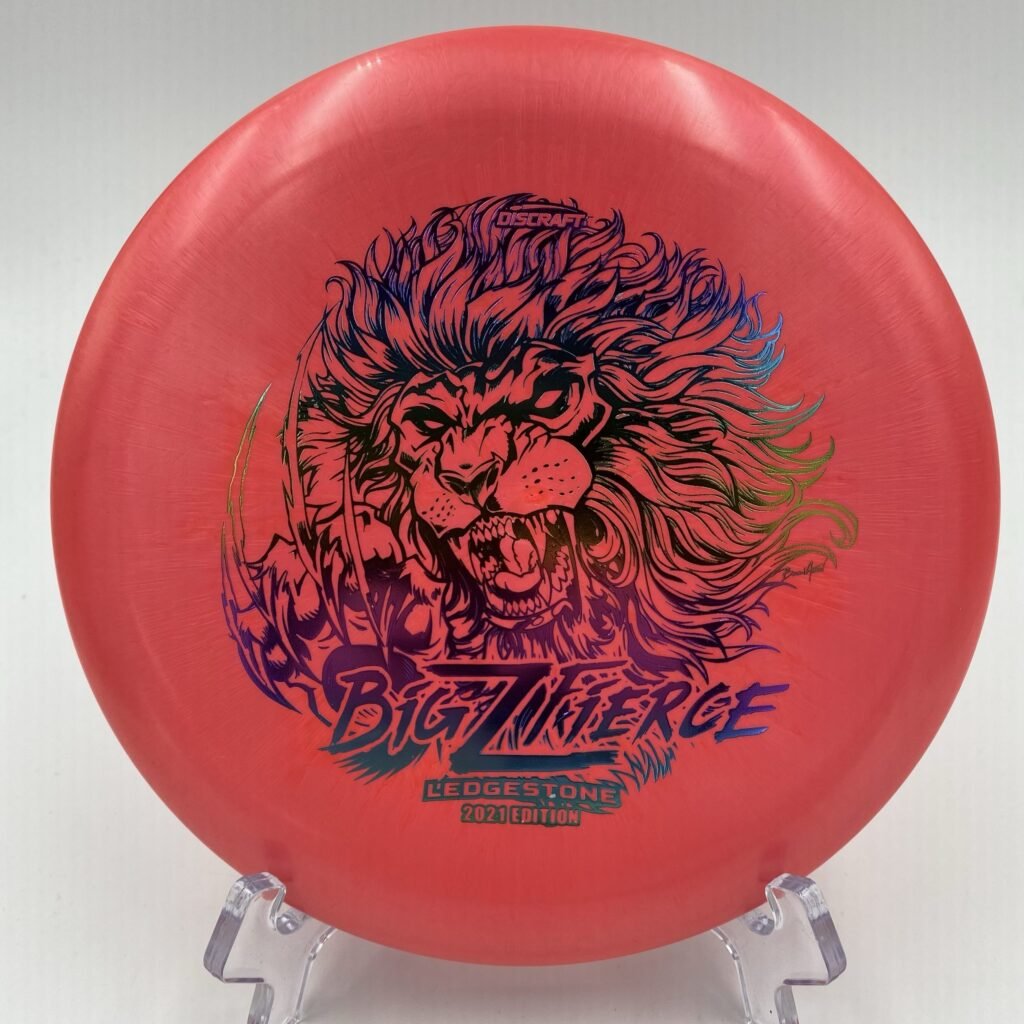 Top view of white Discraft Big Z Fierce in Paige Pierce 2021 Ledgestone Edition plastic.