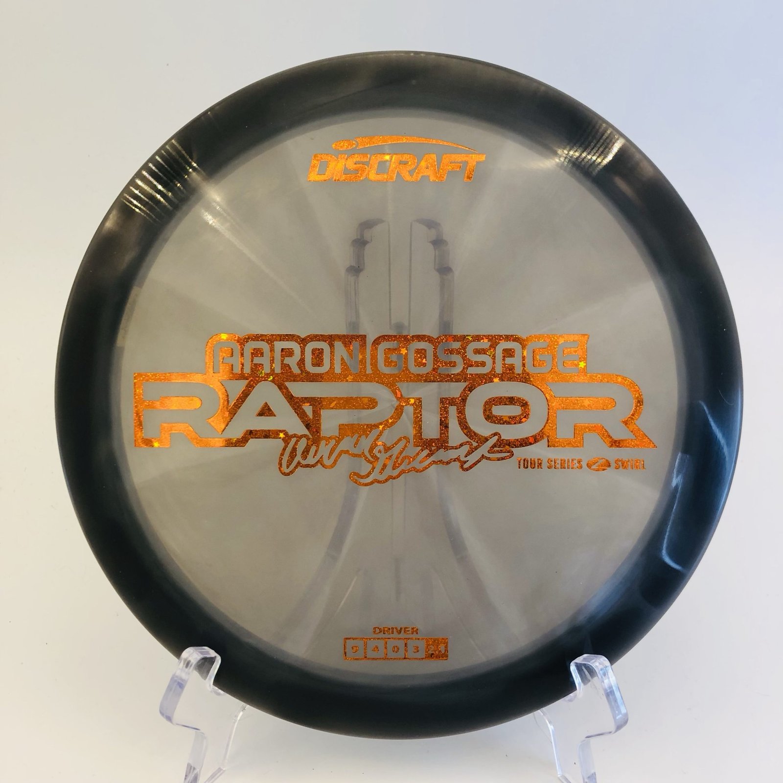 Discraft Raptor in Z Swirl plastic 2025 Tour Series featuring unique swirl patterns.