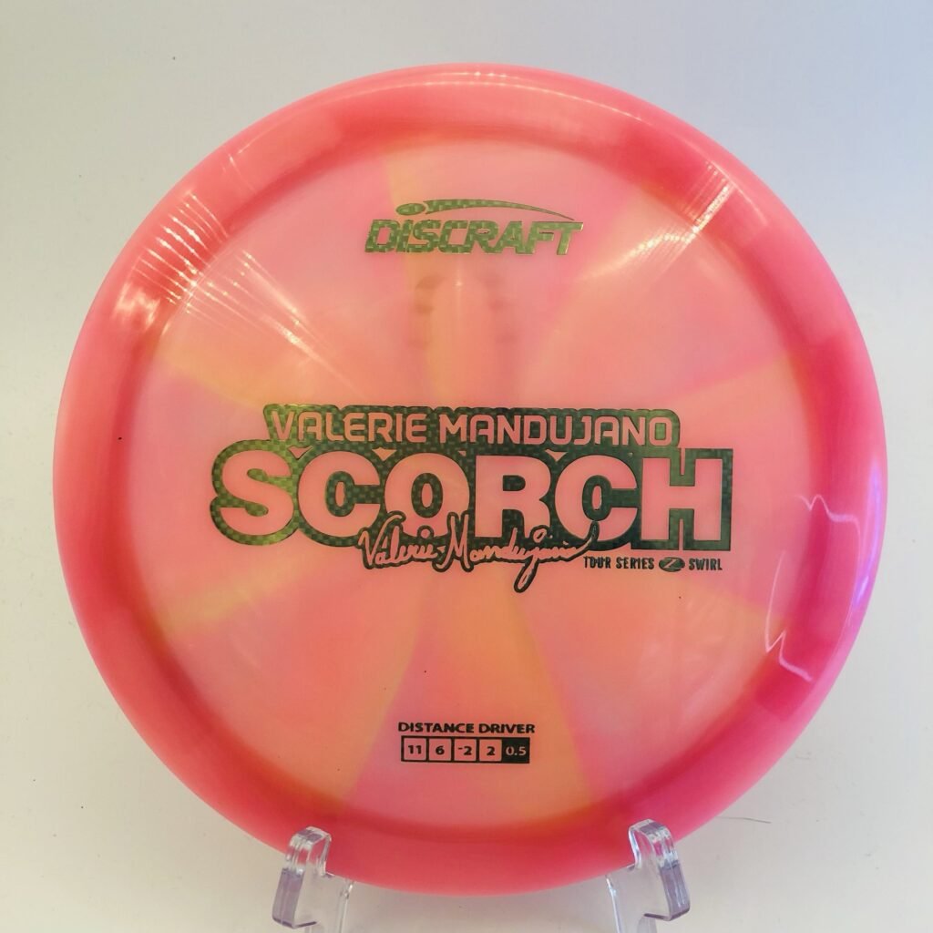Discraft Scorch in Z Swirl plastic 2025 Tour Series with unique swirls and vibrant colors.