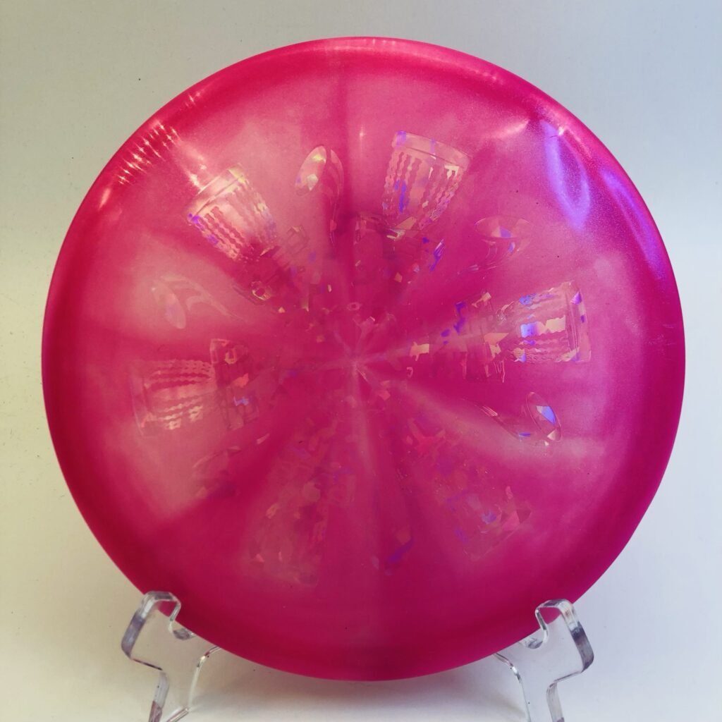 Discraft Buzzz in Z Swirl Color Shift plastic featuring a unique Ghost Snowflake design.