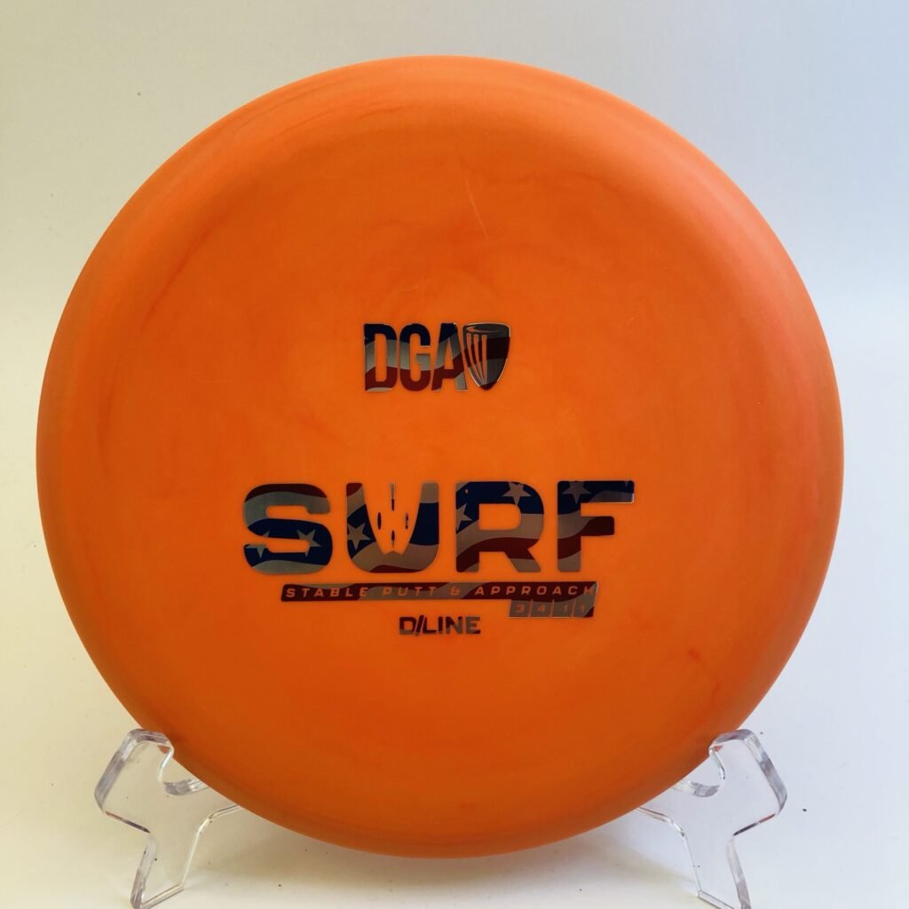 DGA Surf in D-Line Stone plastic offering a smooth grip for versatile throwing.
