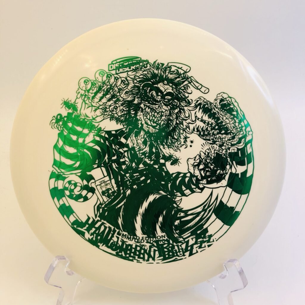 Discraft Buzzz in Glo plastic 2024 Halloween Special Edition with unique misprint design.