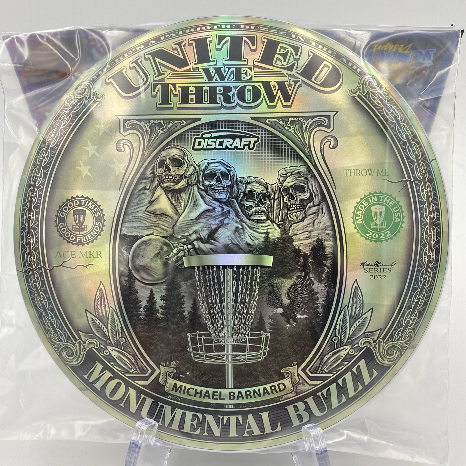 Top view of translucent Discraft ESP Buzzz in special edition plastic, numbered 187 out of 200.