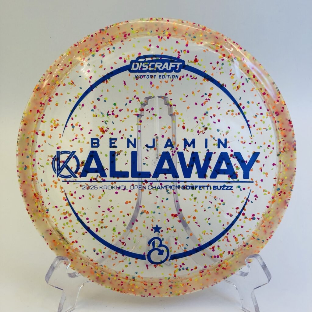 Discraft Buzzz in Champion Confetti plastic - 2025 Ben Callaway Victory Edition with unique design.