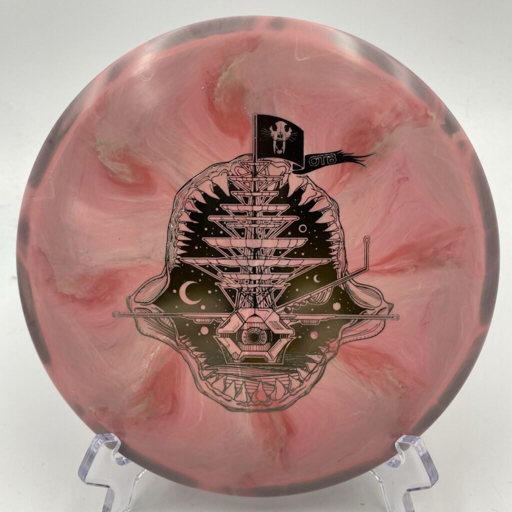 Main view of teal Discraft Buzzz in ESP FLX plastic - Celestial Vagabond Pirate Nate edition.