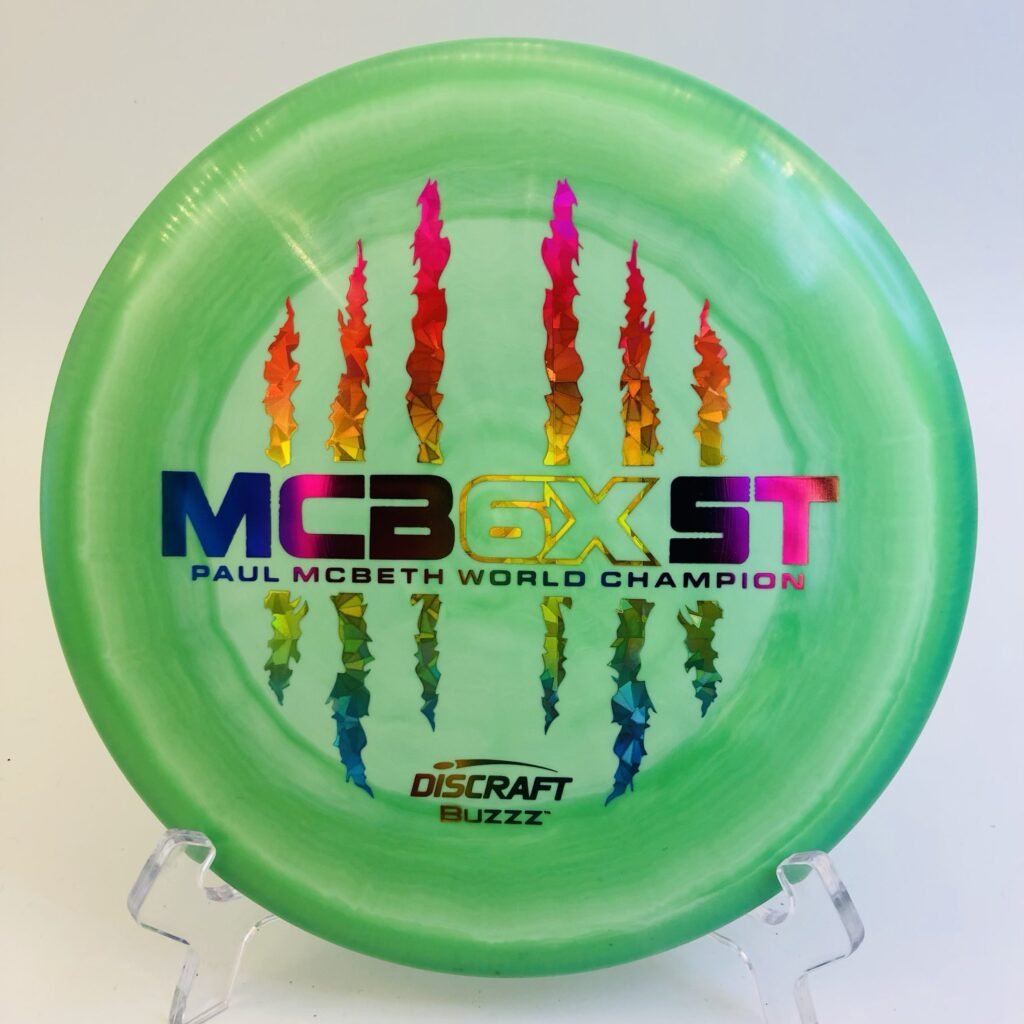 Discraft Buzzz in ESP plastic commemorating Paul McBeth's 6X achievements.