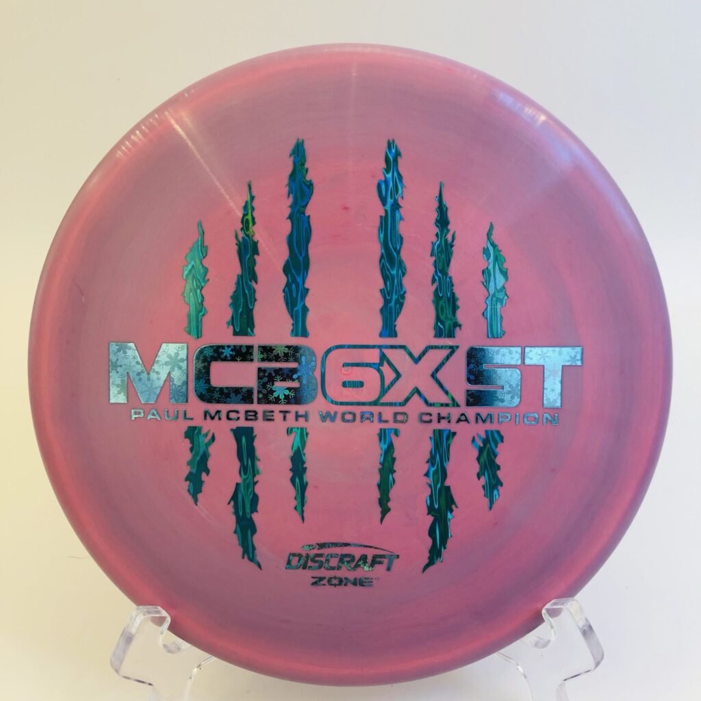 Discraft Zone in ESP plastic 6x Paul McBeth Commemorative Edition for enhanced stability.