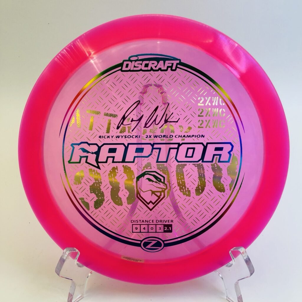 Discraft Raptor in Z plastic Limited Edition featuring Ricky Wysocki's signature - 2024 World Champion collectible.