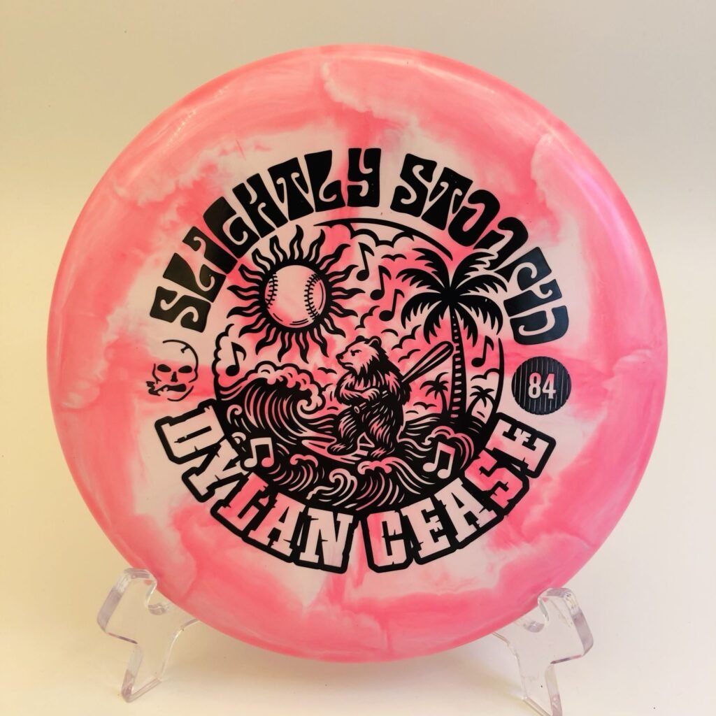 Discraft Luna in ESP Colorshift plastic - 2021 Ledgestone Edition featuring a unique design by Slightly Stoopid's Dylan Cease (Bear).