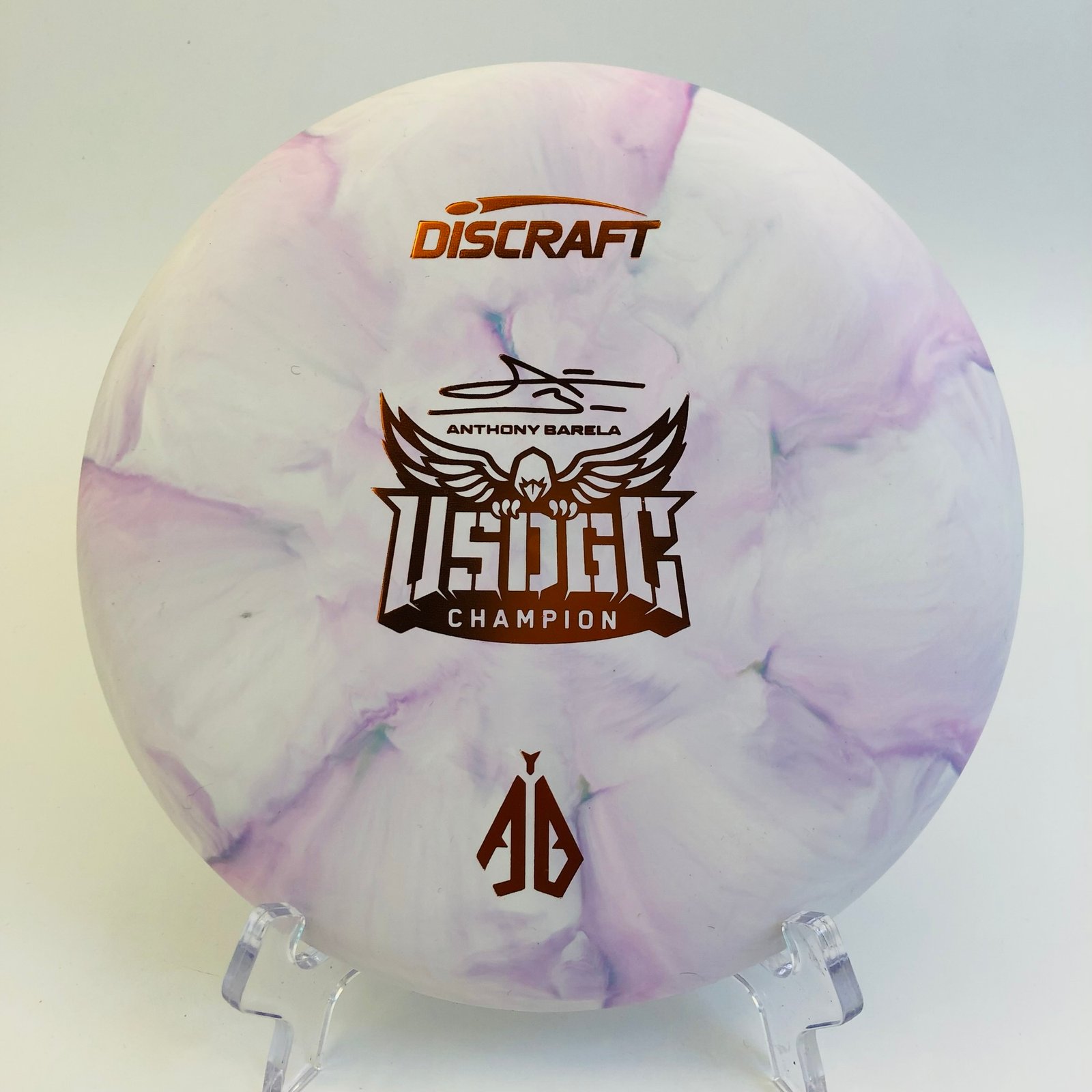 Discraft Focus in CT Swirl plastic Anthony Barela USDGC Edition providing enhanced grip and stability.