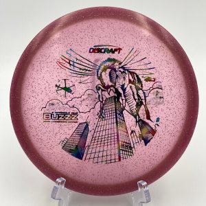 Main view of vibrant Z Glo Sparkle Discraft Buzzz in premium plastic for 2023 Ledgestone Edition.