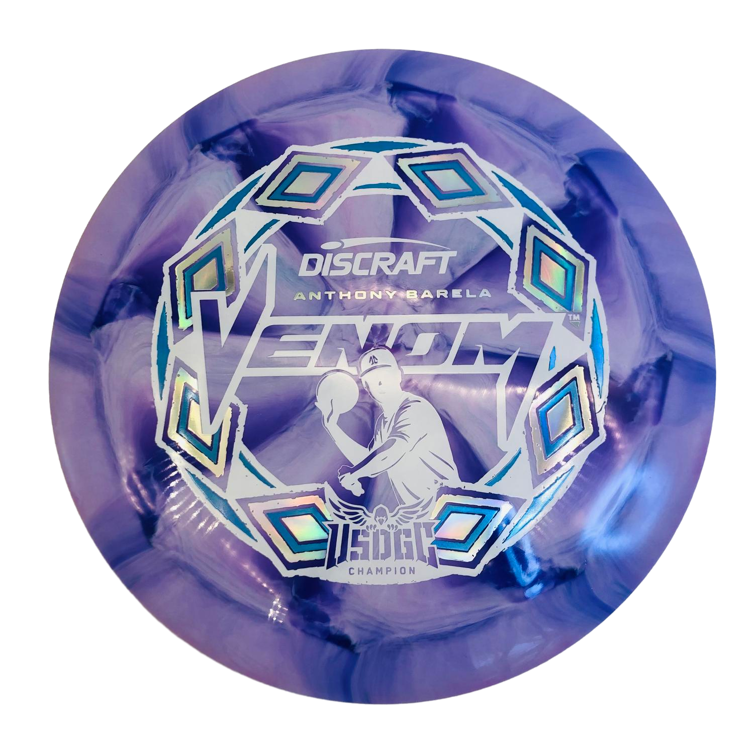 Discraft ESP Swirl Venom Anthony Barela USDGC Disc Golf Disc (174 g) (174 g) (174 g) Purple
