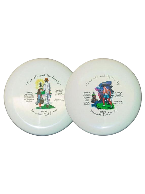 DGA XL in Elite plastic Special Edition Steady Ed Memorial Disc Set featuring ashes from the Father of Disc Golf.