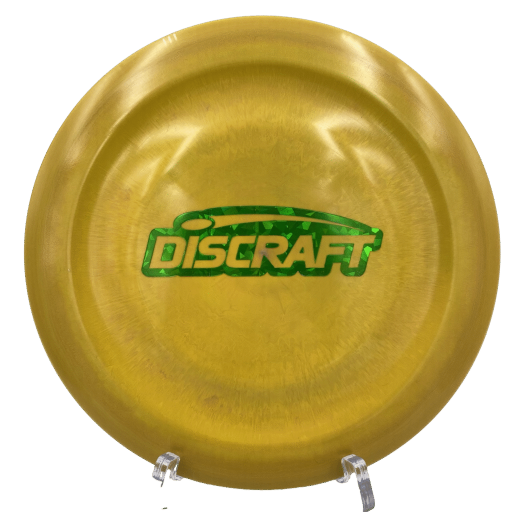 Discraft Buzzz GT in ESP plastic featuring a bar stamp in vibrant yellow.