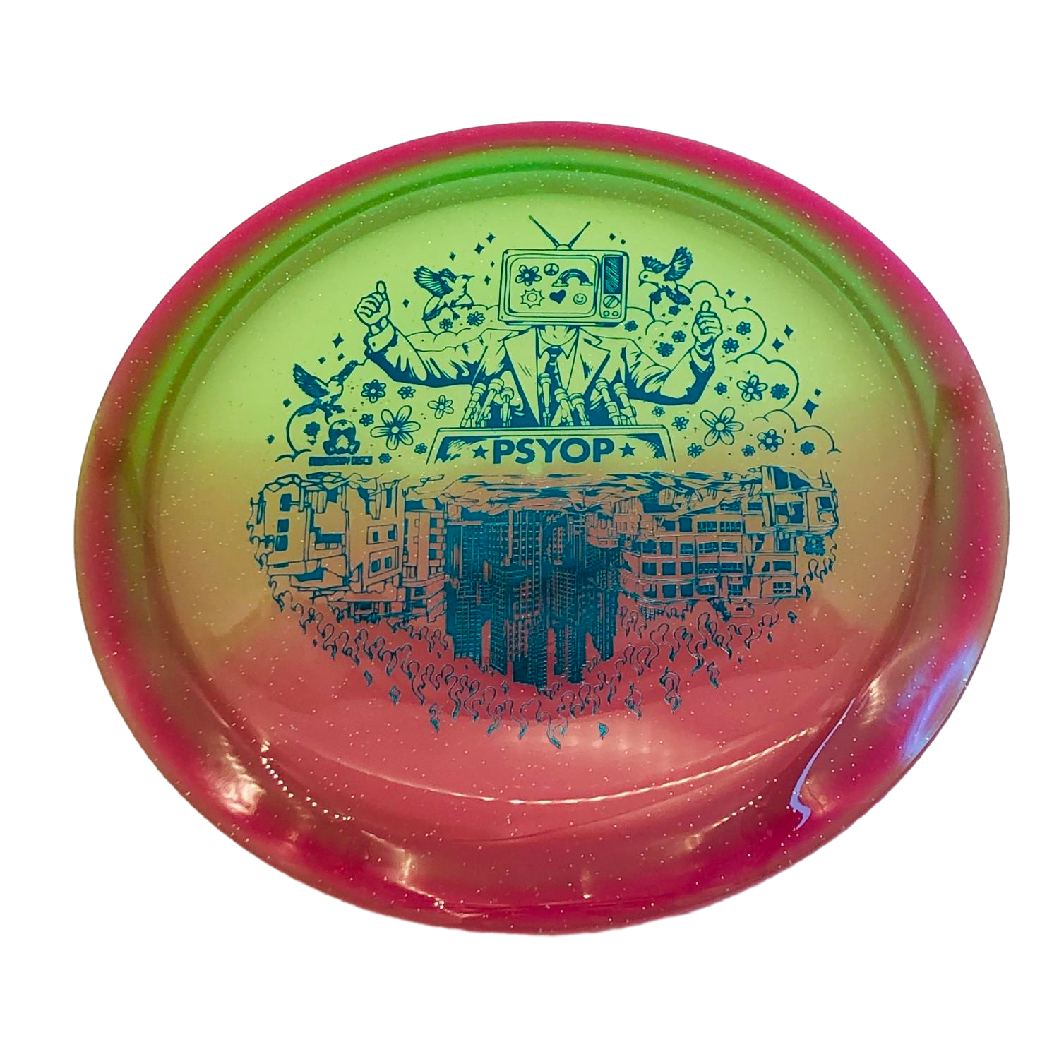 Doomsday Discs Retina Psyop Green-pink