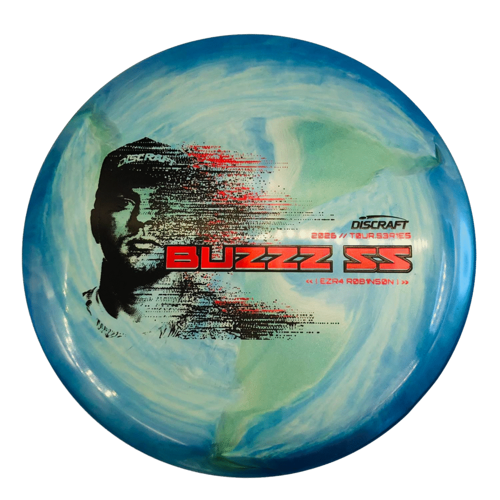 Titanium Big Z Ti Swirl Buzzz SS – Ezra Robinson 2026 Tour Series Turquoise-blue, discraft disc golf, midrange, stable to understable