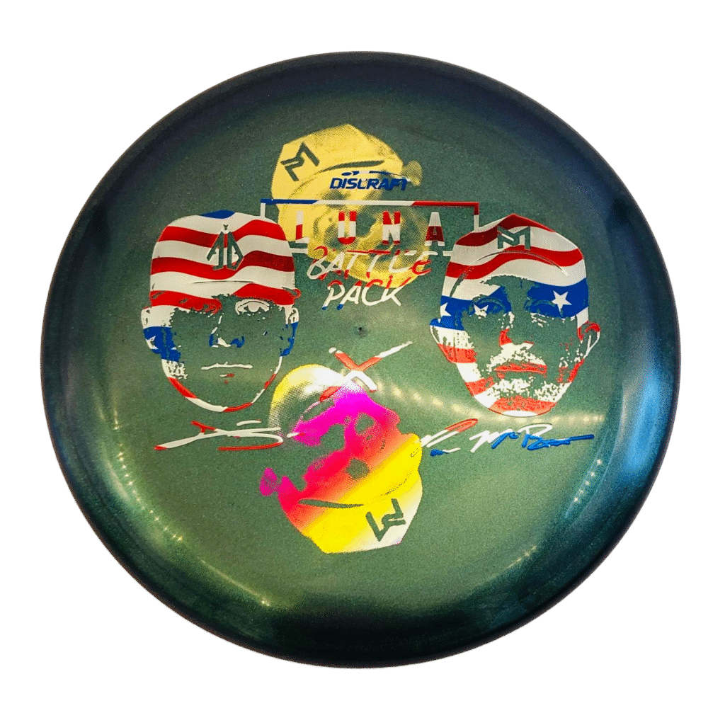 Colorshift Z Luna – Battle Pack Misprint Barela x McBeth (174 g) Red, Discraft disc golf, putter, stable, rare, teal-gray