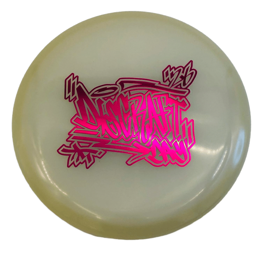 Mega Glo Luna - Discraft Day Graffiti Glow, discraft, disc golf disc, putter, approach, glow in the dark
