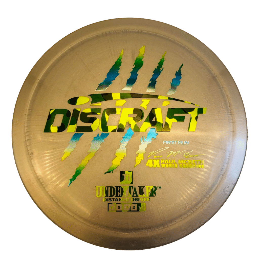 Ti Undertaker - Paul McBeth 4x - Titanium - First Run Silver, disc golf disc, fairway, stable