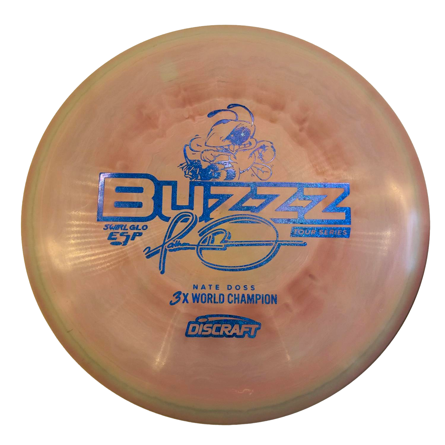 Discraft Swirl Glo ESP Buzzz - Nate Doss - 3x World Champion Tour Series Pink-turquoise