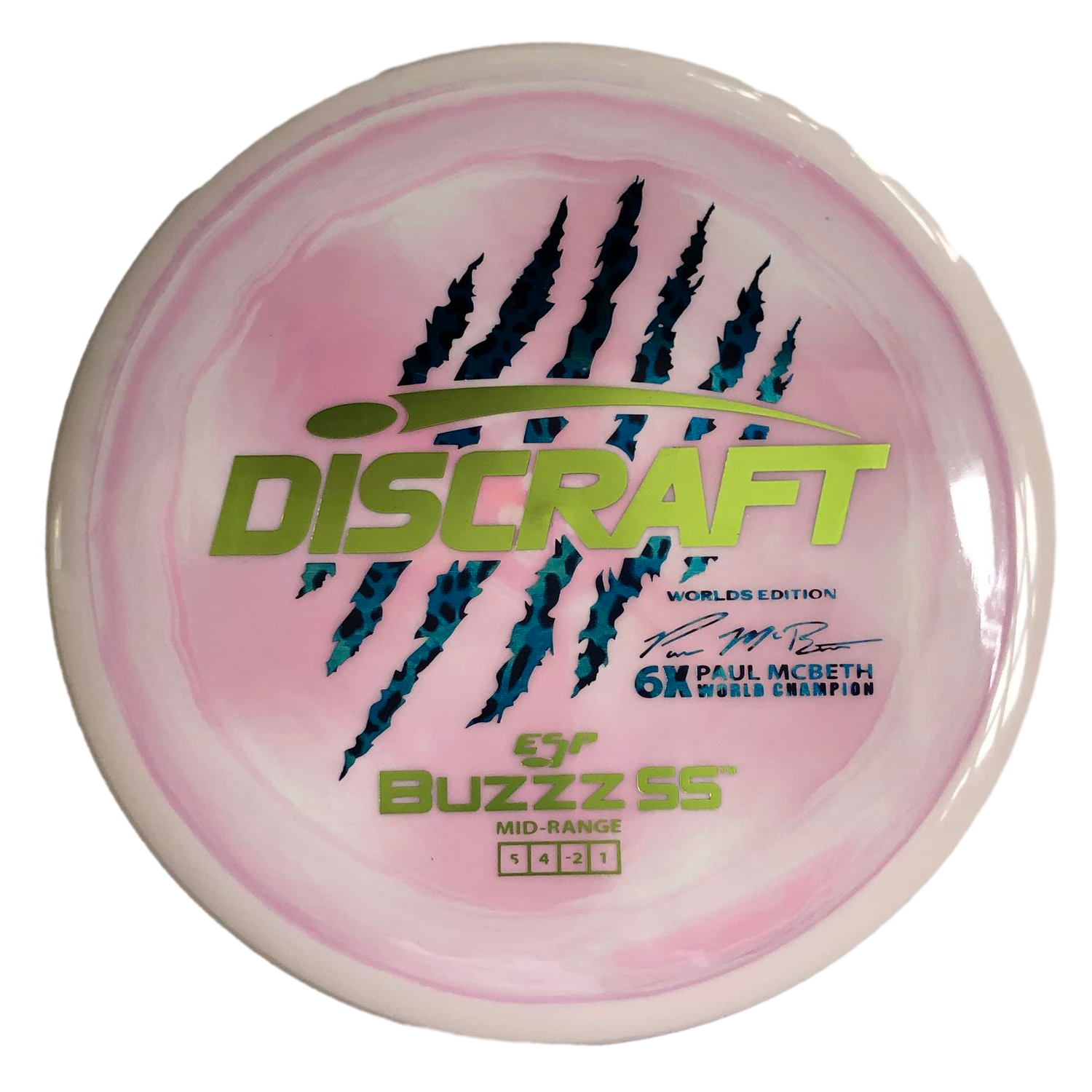 Swirl ESP Buzzz SS - Paul McBeth 6x-Claw - 2026 Worlds Edition Sand-light Pink